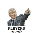 Terry Venables Badge Men's Hoodie – white close-up detail shot of the Terry Venables Players Couture logo design