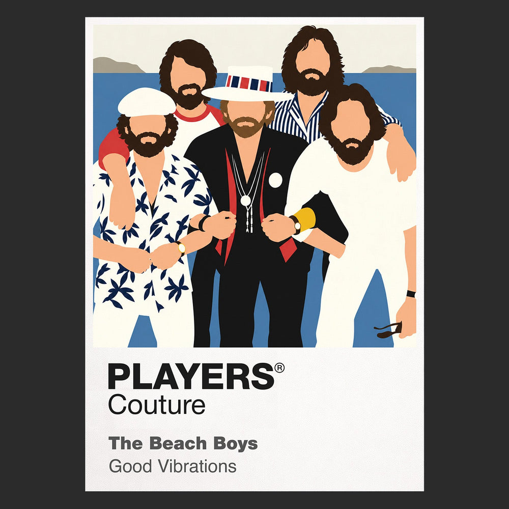 The Beach Boys the Beach Boys' coordinated line-up, vocal-group styling and Californian identity Icon Frame artwork in black