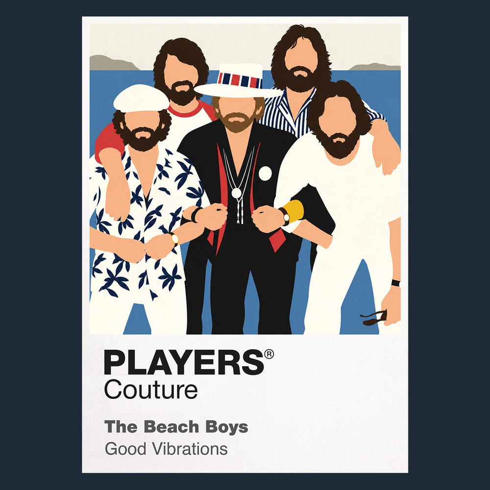 The Beach Boys the Beach Boys' coordinated line-up, vocal-group styling and Californian identity Icon Frame artwork in navy