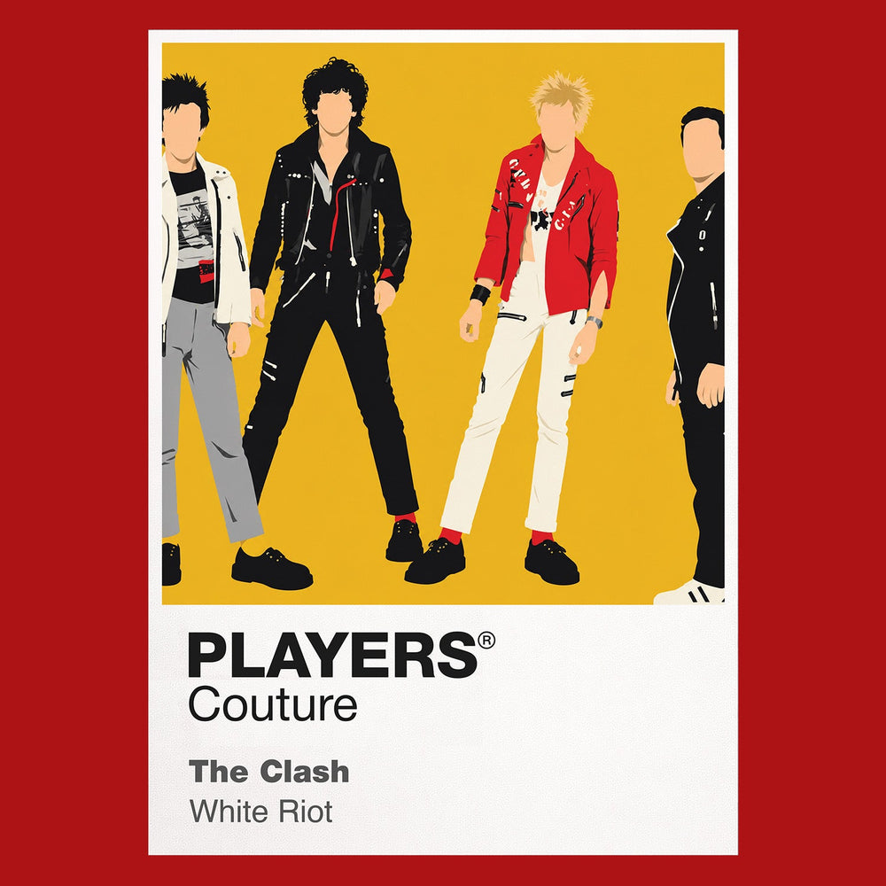 The Clash the Clash's instruments, improvised streetwear and politically charged stage energy Icon Frame artwork in red