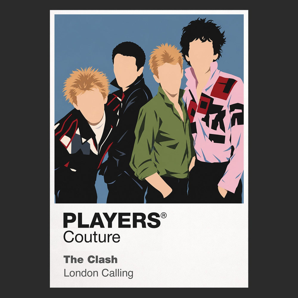 The Clash the Clash's instruments, improvised streetwear and politically charged stage energy Icon Frame artwork in black