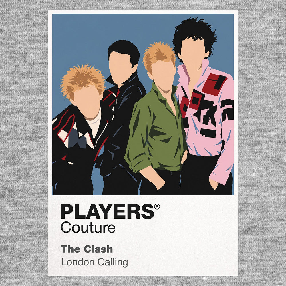 The Clash the Clash's instruments, improvised streetwear and politically charged stage energy Icon Frame artwork in grey