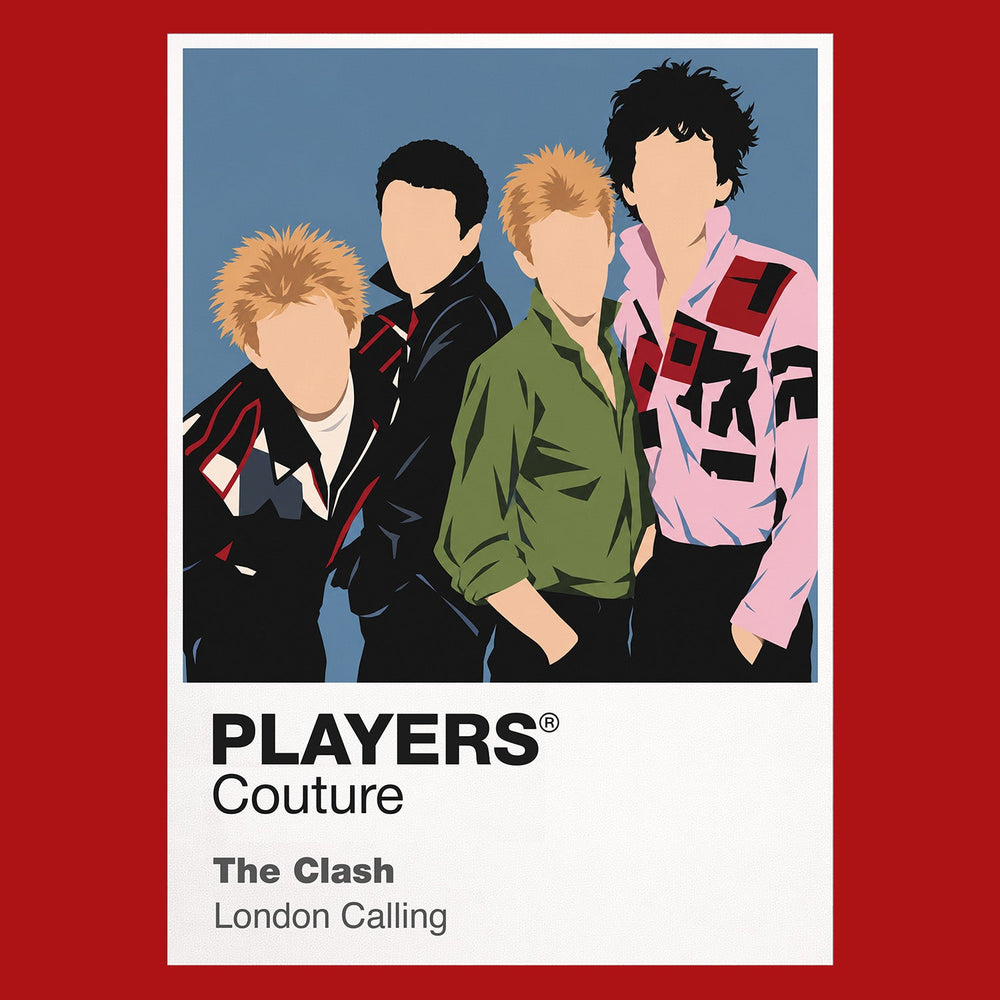 The Clash the Clash's instruments, improvised streetwear and politically charged stage energy Icon Frame artwork in red