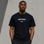 The Colts Men's T-Shirt — lifestyle photo, Navy t-shirt