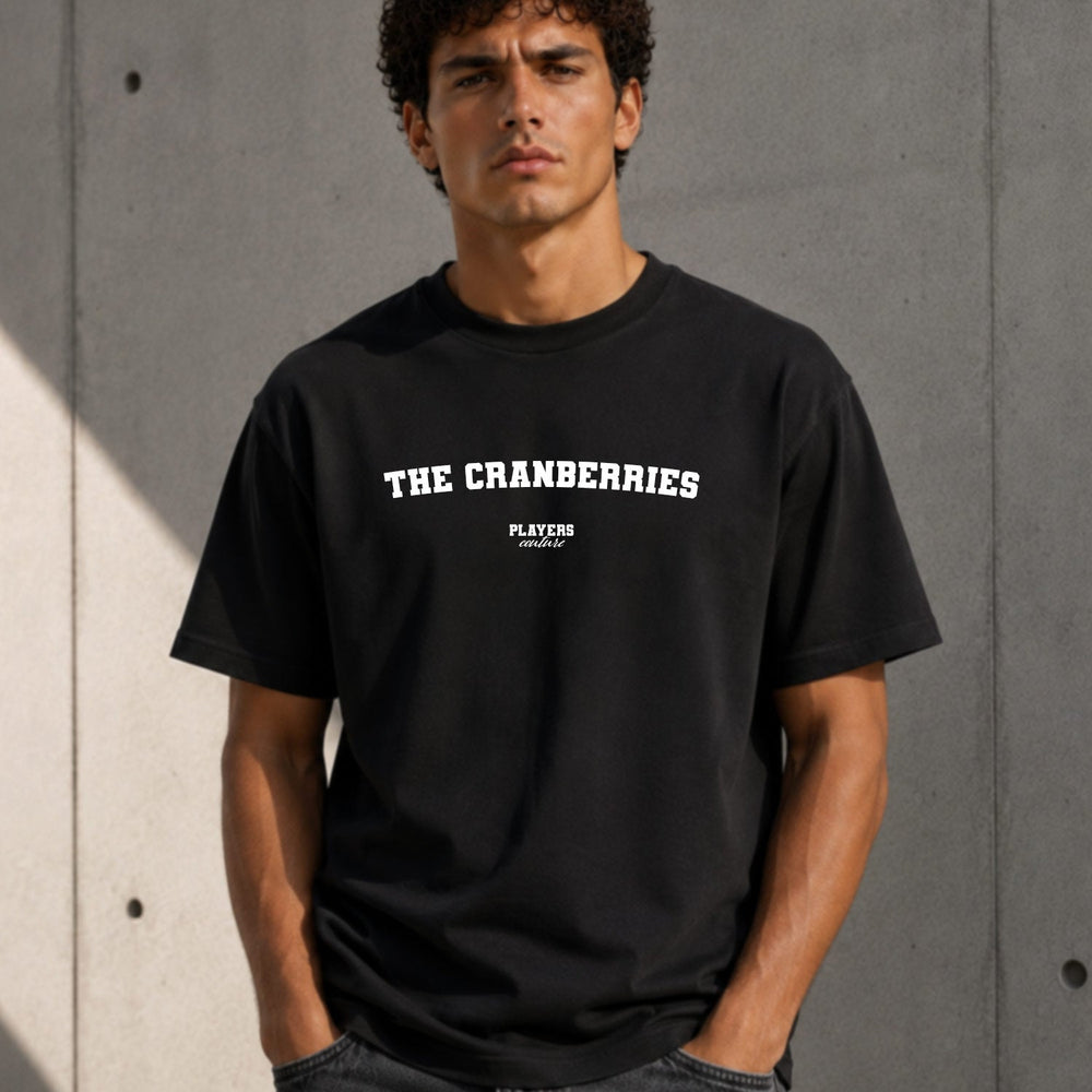 The Cranberries Men's T-Shirt — lifestyle photo, Black t-shirt