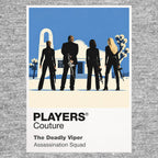 The Deadly Viper Assassination Squad the Bride facing the Deadly Viper Assassination Squad in colour-coded suits and sword-ready silhouettes Icon Frame artwork in grey