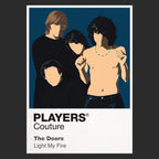 The Doors the Doors' four-member Los Angeles silhouette and dark psychedelic stage atmosphere Icon Frame artwork in black