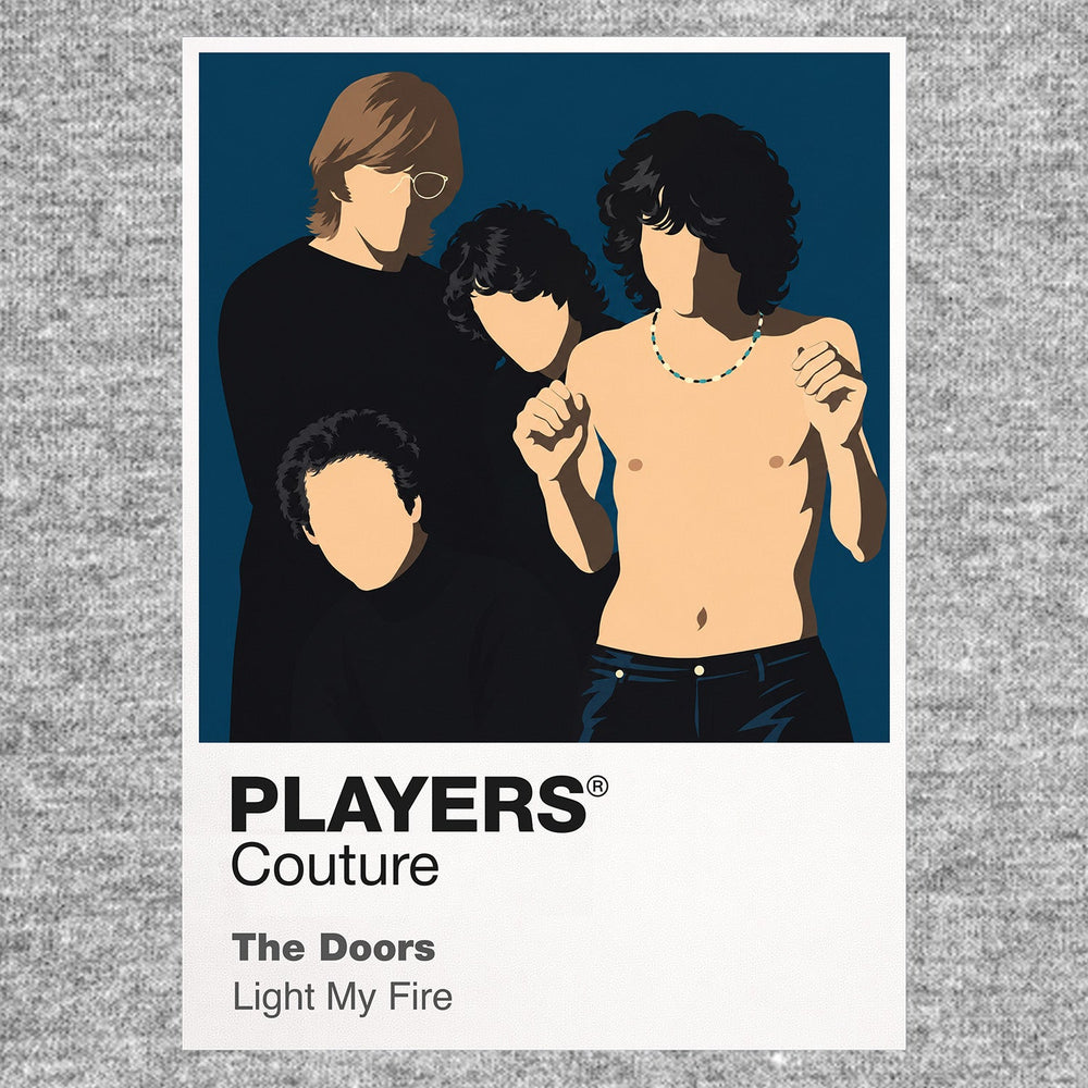 The Doors the Doors' four-member Los Angeles silhouette and dark psychedelic stage atmosphere Icon Frame artwork in grey