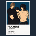 The Doors the Doors' four-member Los Angeles silhouette and dark psychedelic stage atmosphere Icon Frame artwork in navy