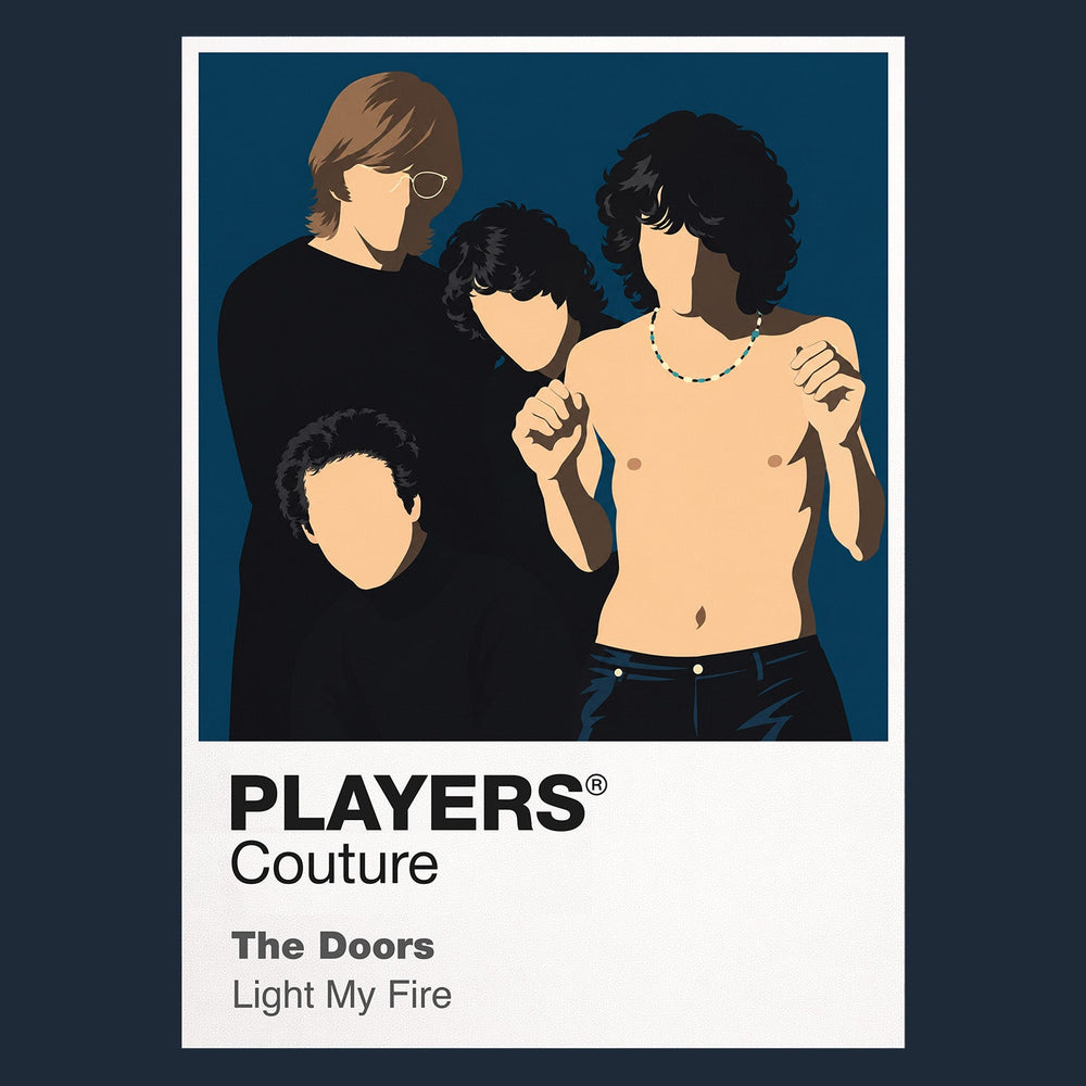 The Doors the Doors' four-member Los Angeles silhouette and dark psychedelic stage atmosphere Icon Frame artwork in navy