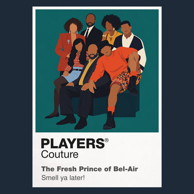 The Fresh Prince of Bel-Air Will Smith's vivid 1990s Bel-Air style and life with the Banks family Icon Frame artwork in navy