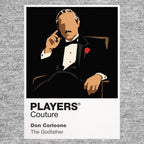 The Godfather Vito and Michael Corleone in formal black suits against the restrained shadows of the family office Icon Frame artwork in grey