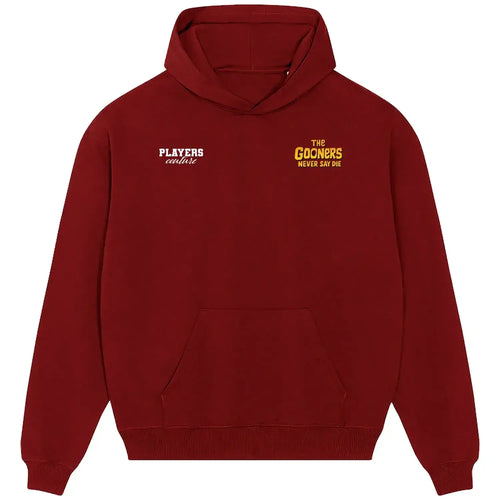 The Gooners hoodie – red men's hoodie featuring the The Gooners Players Couture logo