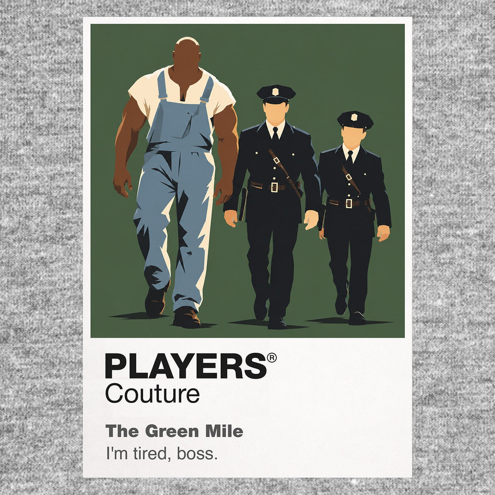 The Green Mile John Coffey and Paul Edgecomb along the green-floored death-row corridor at Cold Mountain Icon Frame artwork in grey