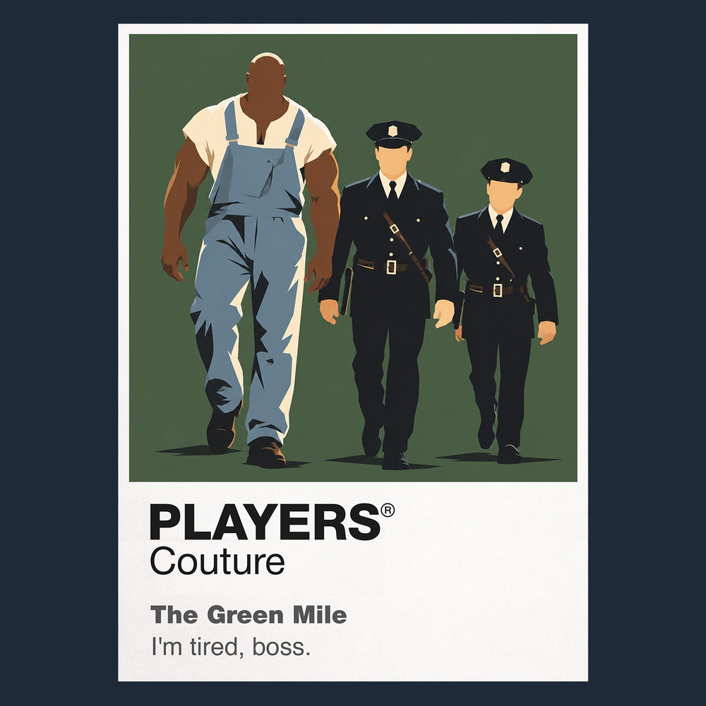 The Green Mile John Coffey and Paul Edgecomb along the green-floored death-row corridor at Cold Mountain Icon Frame artwork in navy