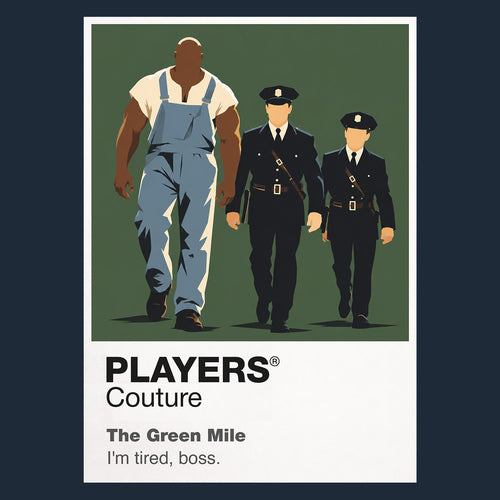 The Green Mile John Coffey and Paul Edgecomb along the green-floored death-row corridor at Cold Mountain Icon Frame artwork in navy