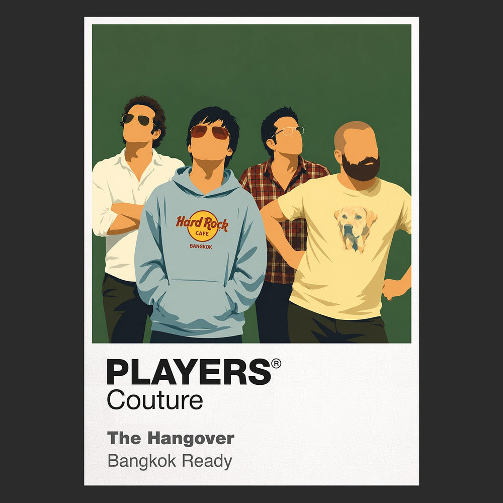 The Hangover Part II the Wolfpack waking in Bangkok with a shaved head, a monkey and another impossible missing-night puzzle Icon Frame artwork in black
