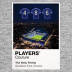 Everton Holy Trinity Ball Kendall and Harvey Icons in Lights Frame artwork in grey