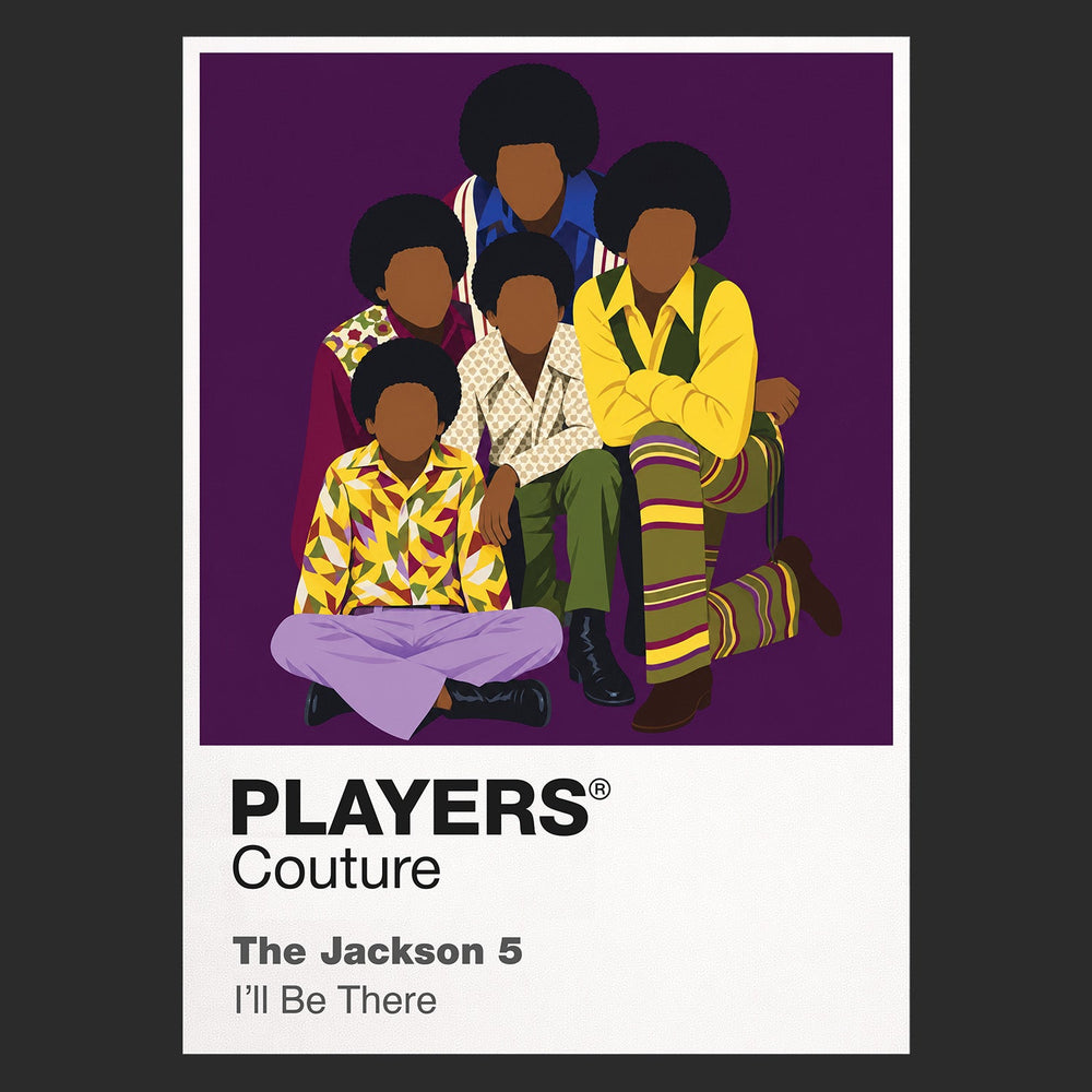 The Jackson 5 the Jackson 5's afros, coordinated outfits and precise five-brother choreography Icon Frame artwork in black