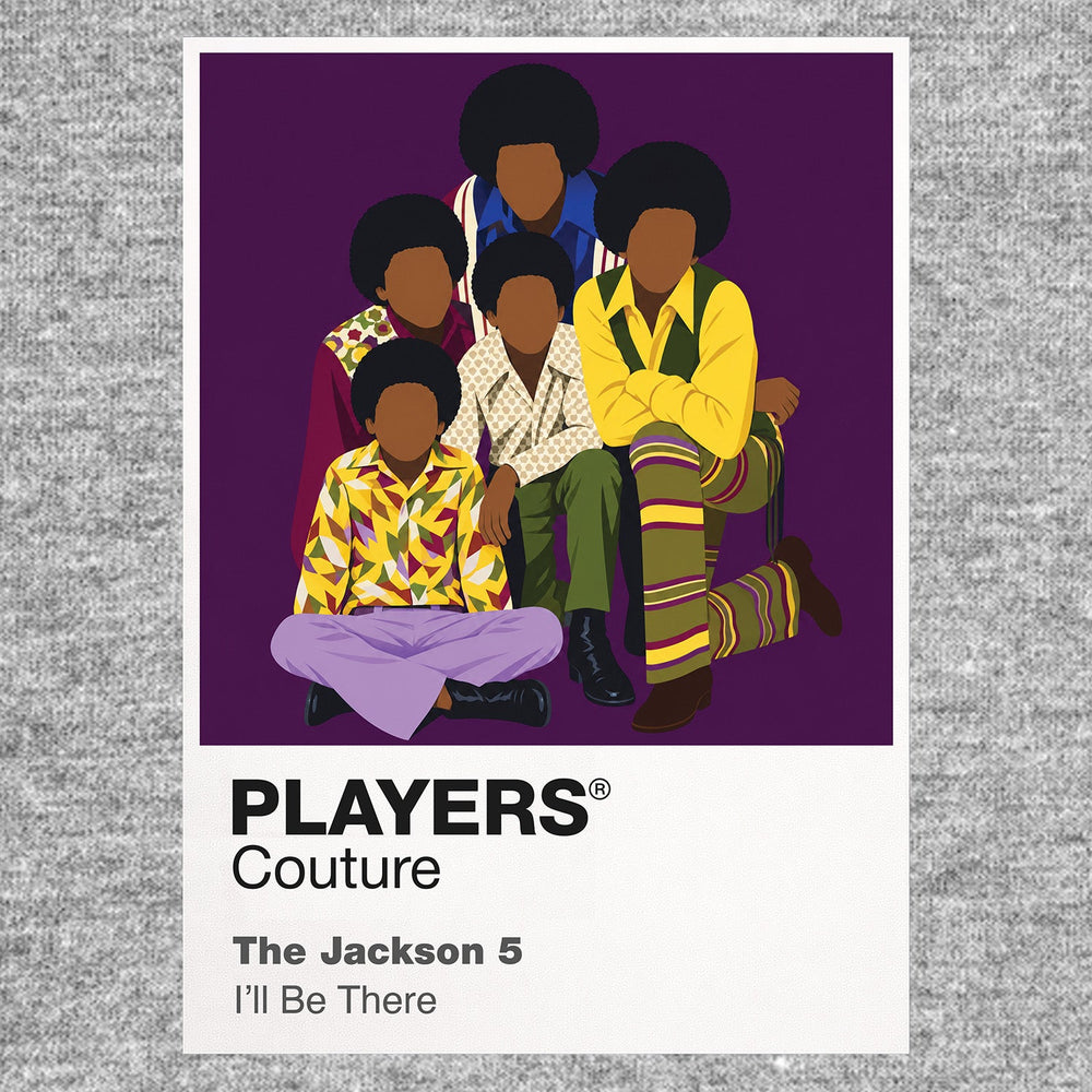The Jackson 5 the Jackson 5's afros, coordinated outfits and precise five-brother choreography Icon Frame artwork in grey
