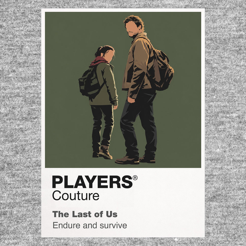 The Last of Us Joel and Ellie's journey through a ruined America shaped by Cordyceps and hard choices Icon Frame artwork in grey