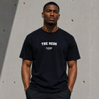 The Reds Men's T-Shirt — lifestyle photo, Navy t-shirt