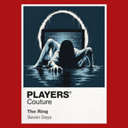The Ring Samara emerging from the well and television static surrounding the cursed videotape Icon Frame artwork in red
