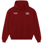 The Rock hoodie – red men's hoodie featuring the The Rock Players Couture logo