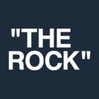 The Rock Logo Men's Hoodie – navy close-up detail shot of the The Rock Players Couture logo design
