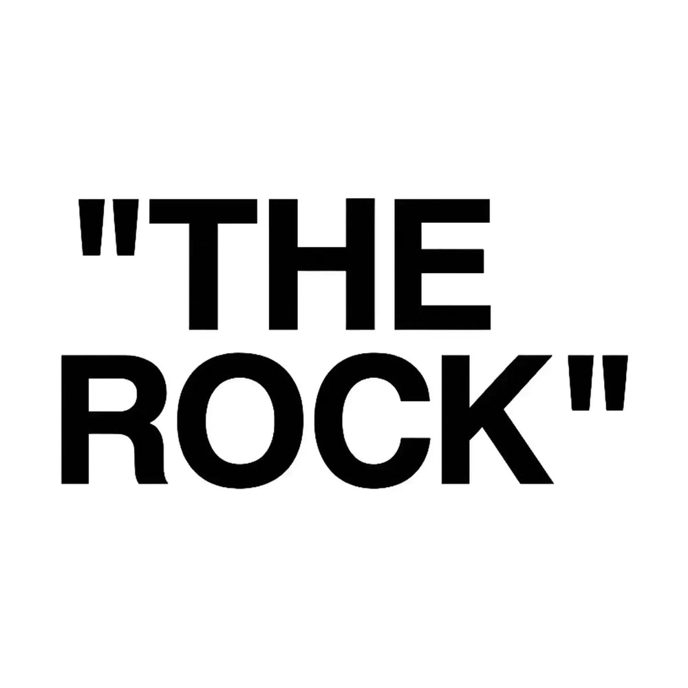 The Rock Logo Men's Hoodie – white close-up detail shot of the The Rock Players Couture logo design