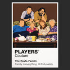 The Royle Family Jim, Barbara, Denise, Dave and Antony gathered around the Royle family television Icon Frame artwork in black