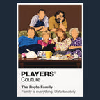 The Royle Family Jim, Barbara, Denise, Dave and Antony gathered around the Royle family television Icon Frame artwork in navy
