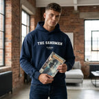 The Sandman hoodie – navy men's hoodie with white The Sandman letters and Players Couture logo on the chest