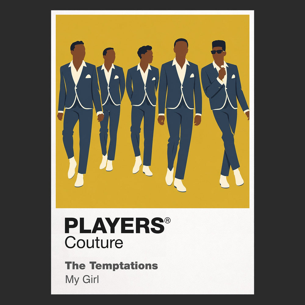 The Temptations the Temptations' elegant five-man formation, matching suits and choreographic precision Icon Frame artwork in black