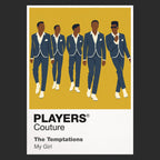 The Temptations the Temptations' elegant five-man formation, matching suits and choreographic precision Icon Frame artwork in black