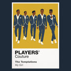 The Temptations the Temptations' elegant five-man formation, matching suits and choreographic precision Icon Frame artwork in navy