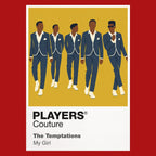 The Temptations the Temptations' elegant five-man formation, matching suits and choreographic precision Icon Frame artwork in red