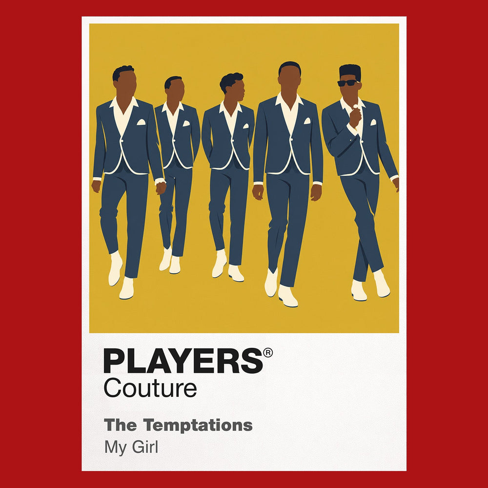 The Temptations the Temptations' elegant five-man formation, matching suits and choreographic precision Icon Frame artwork in red