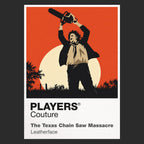 The Texas Chain Saw Massacre Leatherface in butcher's apron carrying the chainsaw beneath the harsh Texas sun Icon Frame artwork in black