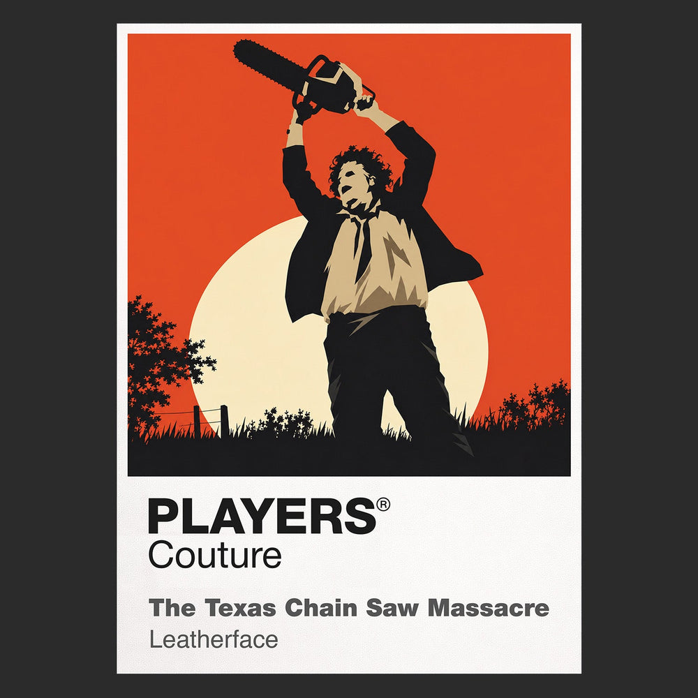 The Texas Chain Saw Massacre Leatherface in butcher's apron carrying the chainsaw beneath the harsh Texas sun Icon Frame artwork in black