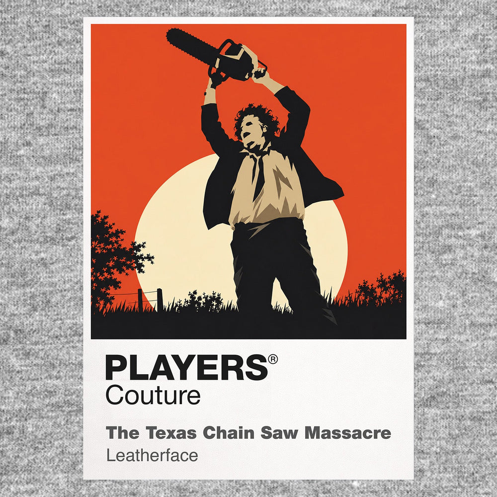 The Texas Chain Saw Massacre Leatherface in butcher's apron carrying the chainsaw beneath the harsh Texas sun Icon Frame artwork in grey