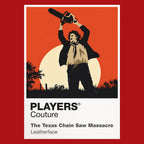 The Texas Chain Saw Massacre Leatherface in butcher's apron carrying the chainsaw beneath the harsh Texas sun Icon Frame artwork in red