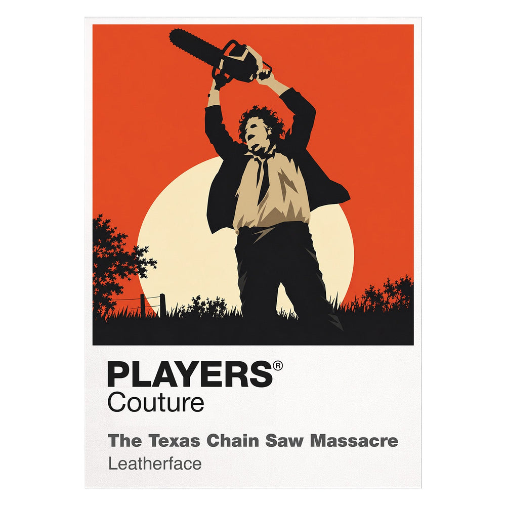 The Texas Chain Saw Massacre Leatherface in butcher's apron carrying the chainsaw beneath the harsh Texas sun Icon Frame artwork on white
