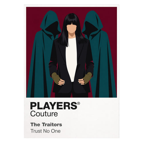 The Traitors the Scottish castle, hooded Traitors and round-table tension of the BBC competition Icon Frame artwork on white