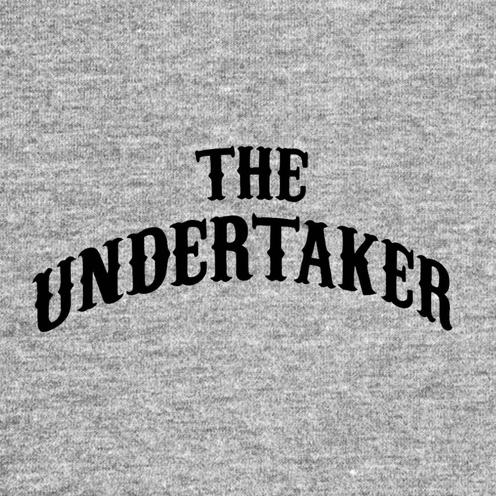 The Undertaker Logo Men's Hoodie – grey close-up detail shot of the The Undertaker Players Couture logo design