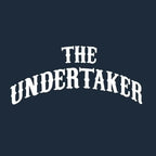 The Undertaker Logo Men's Hoodie – navy close-up detail shot of the The Undertaker Players Couture logo design