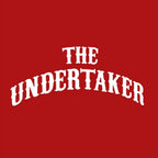 The Undertaker Logo Men's Hoodie – red close-up detail shot of the The Undertaker Players Couture logo design