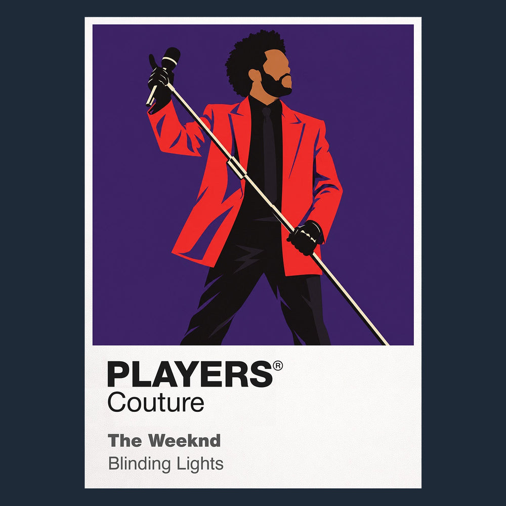 The Weeknd the Weeknd's cinematic silhouette across After Hours and Hurry Up Tomorrow Icon Frame artwork in navy