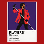 The Weeknd the Weeknd's cinematic silhouette across After Hours and Hurry Up Tomorrow Icon Frame artwork in red