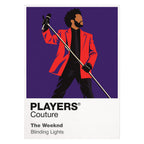 The Weeknd the Weeknd's cinematic silhouette across After Hours and Hurry Up Tomorrow Icon Frame artwork on white